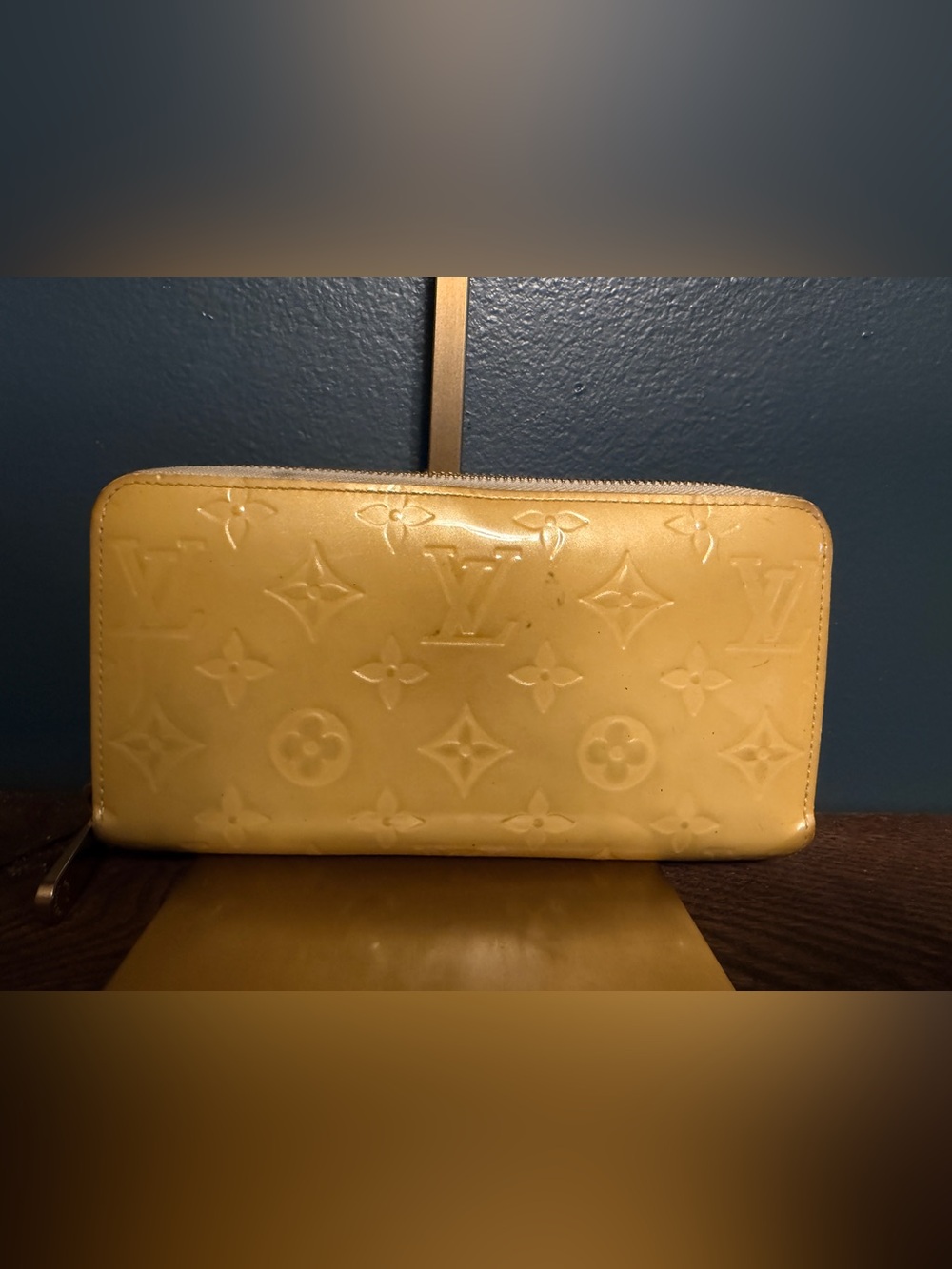 Louis Vuitton Yellow Monogram Vernis Zip Around Wallet